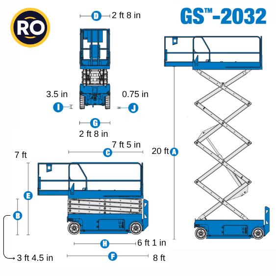 Genie GS-2032 Electric Slab Scissor Lift 20ft